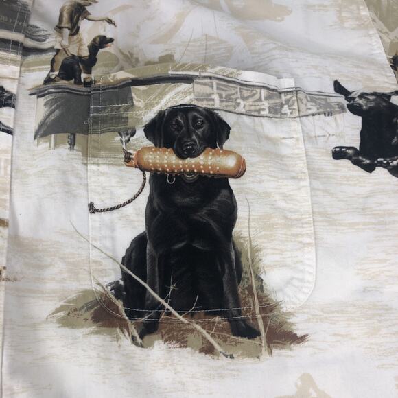 Vintage Morgan Creek Men's Shirt XL Short Sleeve AOP Duck Hunting Retriever - Picture 5 of 10